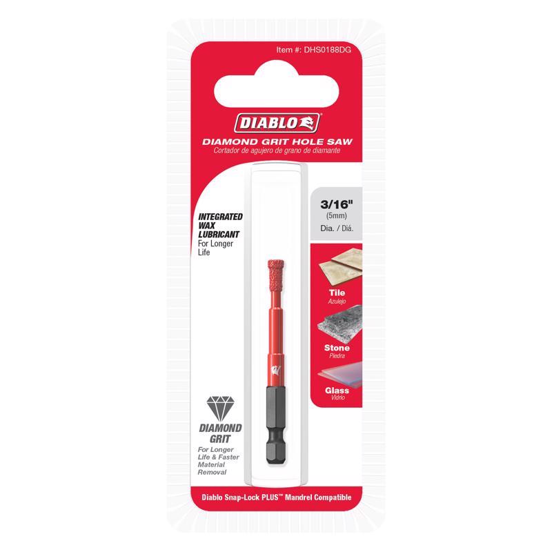 Diablo 3/16 in. Diamond Grit 5.52 in. L X 1/4 in. D Hole Saw