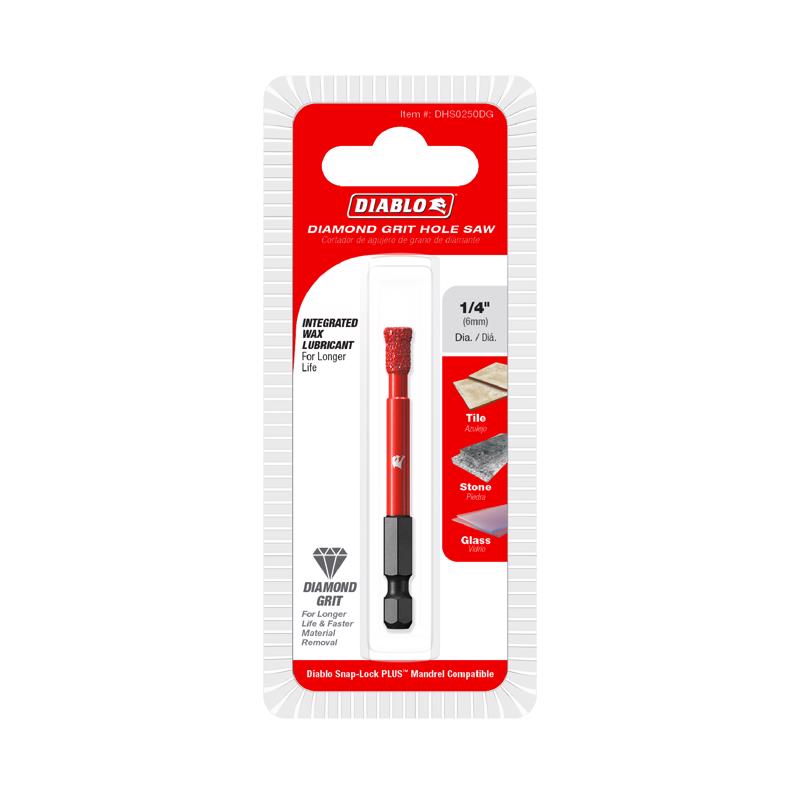 Diablo 1/4 in. Diamond Grit 5.52 in. L X 1/4 in. D Hole Saw