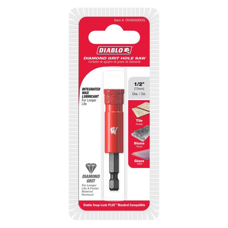Diablo 1/2 in. Diamond Grit 5.52 in. L X 1/4 in. D Hole Saw