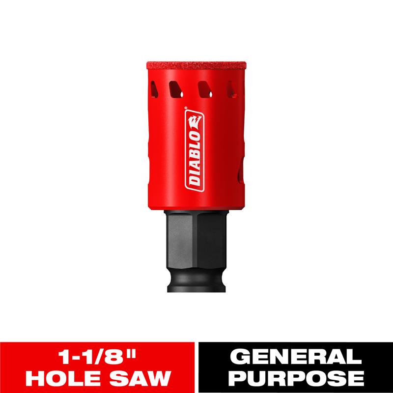Diablo 1-1/8 in. Diamond Grit 5.52 in. L X 1/4 in. D Hole Saw