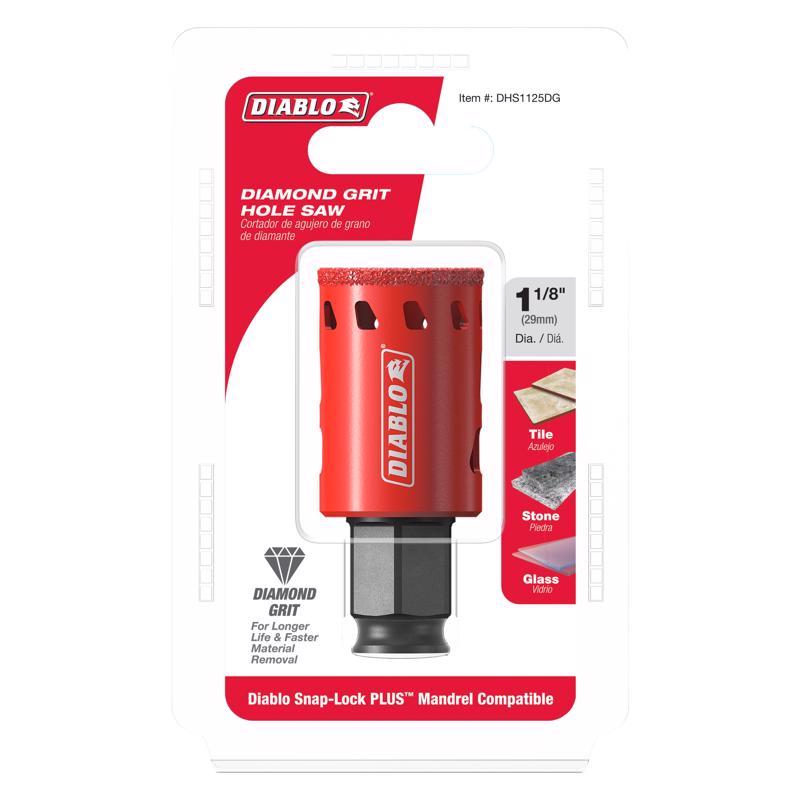 Diablo 1-1/8 in. Diamond Grit 5.52 in. L X 1/4 in. D Hole Saw