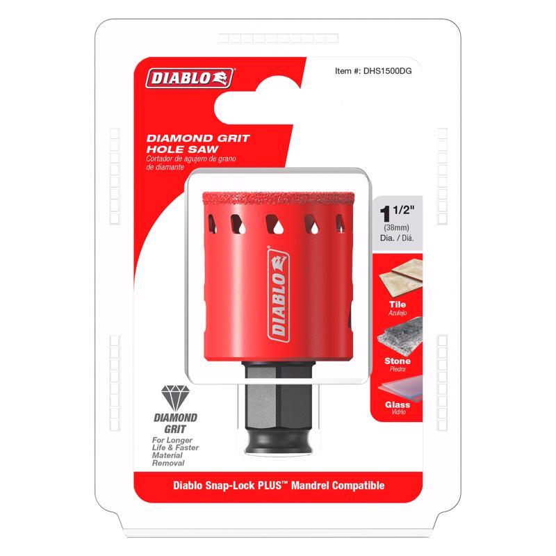 Diablo 1-1/2 in. Diamond Grit 5.52 in. L X 1/4 in. D Hole Saw