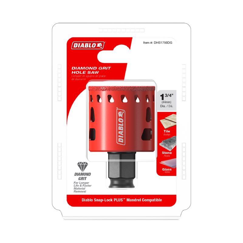 Diablo 1-3/4 in. Diamond Grit 5.52 in. L X 1/4 in. D Hole Saw