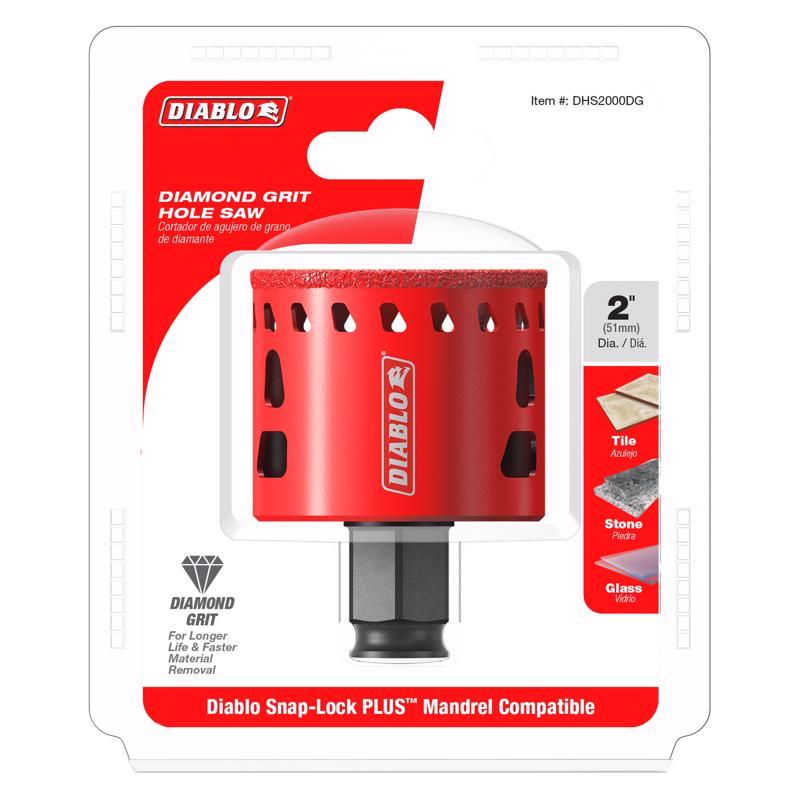 Diablo 2 in. Diamond Grit 5.52 in. L X 1/4 in. D Hole Saw