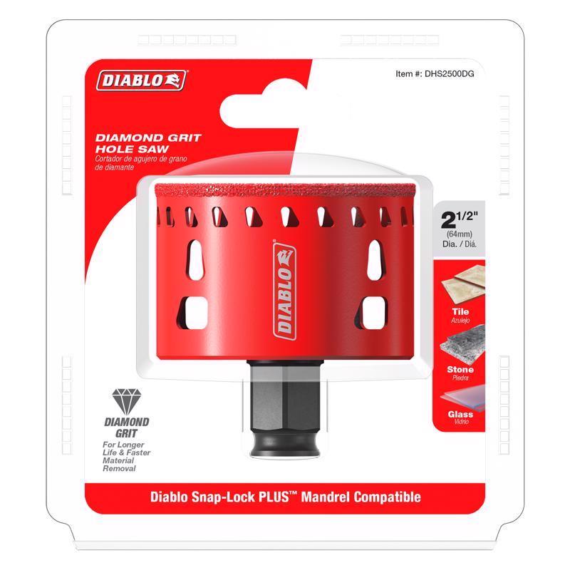 Diablo 2-1/2 in. Diamond Grit 5.52 in. L X 1/4 in. D Hole Saw