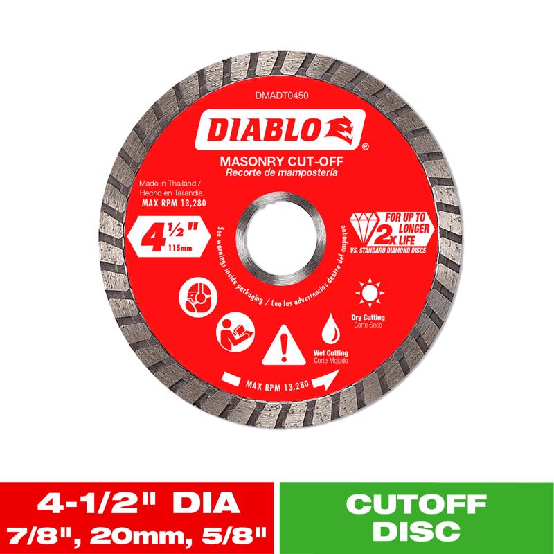Diablo 4-1/2 in. D X 7/8 in. Diamond Masonry Cut-Off Disc