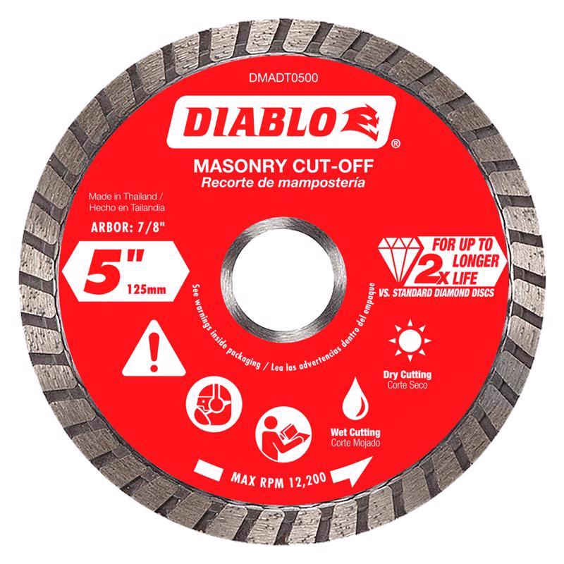 Diablo 5 in. D X 7/8 in. X .08 in. thick Diamond Masonry Cut-Off Disc