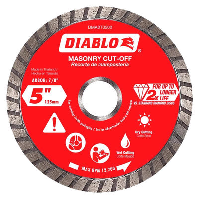 Diablo 5 in. D X 7/8 in. X .08 in. thick Diamond Masonry Cut-Off Disc