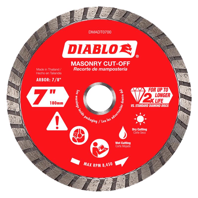 Diablo 7 in. D X 7/8 in. Diamond Masonry Cut-Off Disc