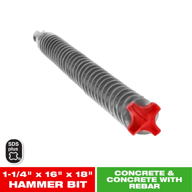 Diablo Rebard Demon 1-1/4 in. X 21 in. L Carbide Hammer Drill Bit SDS-Plus Shank