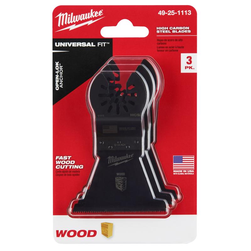 Milwaukee Universal Fit Open-Lok 2-1/2 in. L X 2-1/2 in. W High Carbon Steel Multi-Tool Oscillating