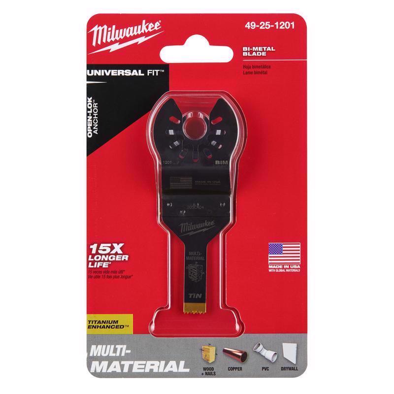 Milwaukee Universal Fit Open-Lok 3/8 in. W Bi-Metal Multi-Tool Oscillating Blade Multi-Material