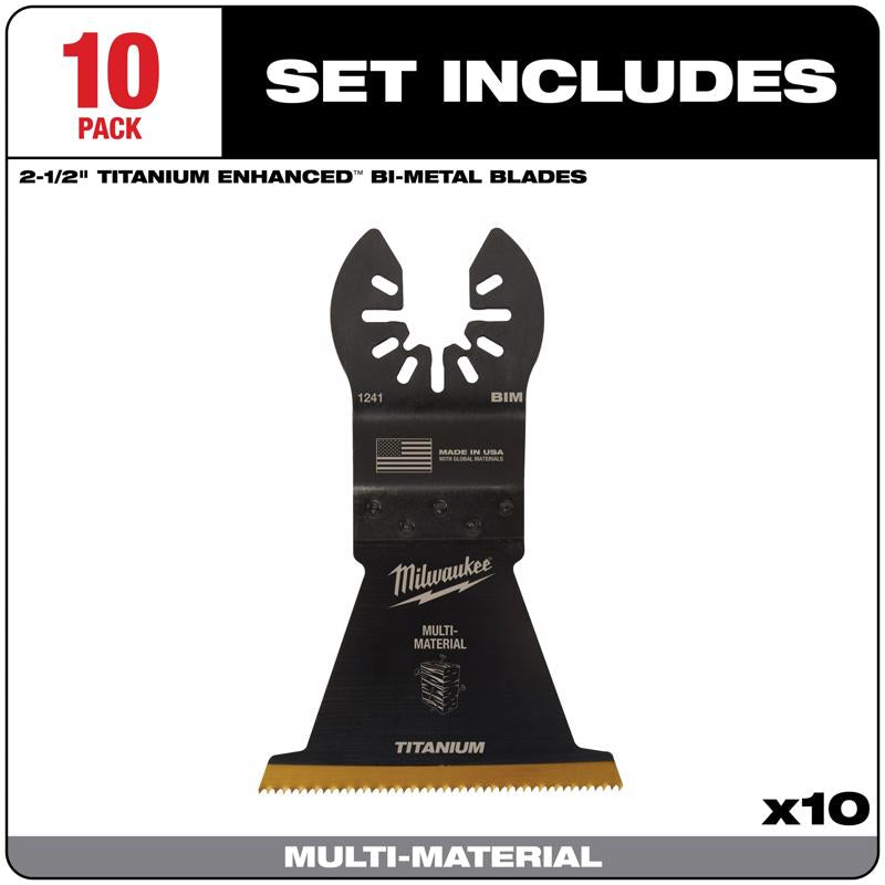 Milwaukee Universal Fit Open-Lok 2-1/2 in. W Bi-Metal Multi-Tool Oscillating Blade Multi-Material 10
