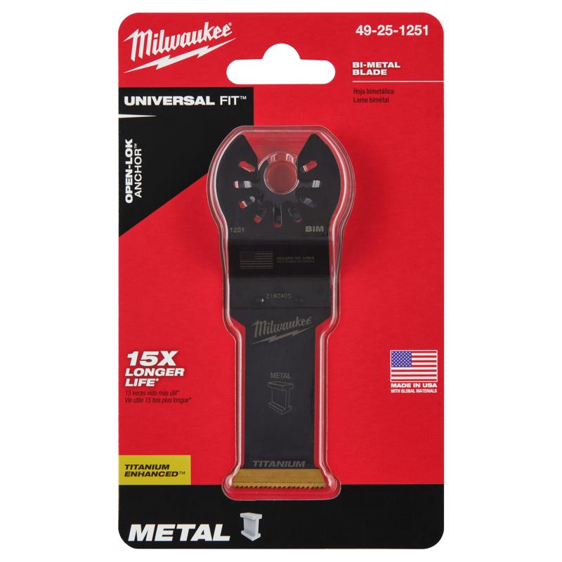Milwaukee Universal Fit Open-Lok 1-1/8 in. W Bi-Metal Multi-Tool Oscillating Blade Multi-Material 1