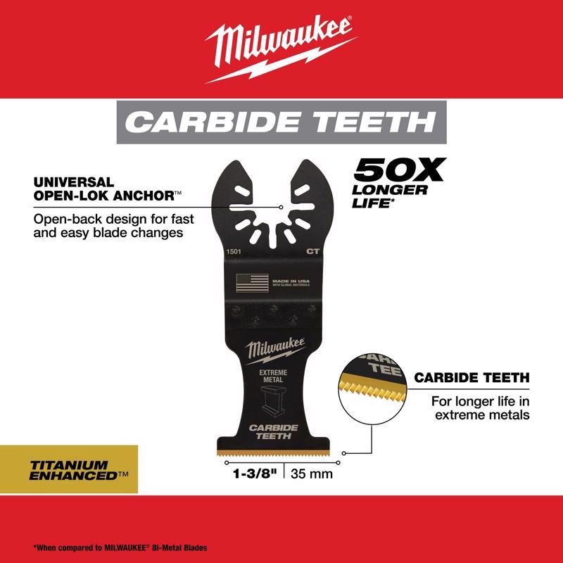 Milwaukee Universal Fit Open-Lok 1-3/8 in. W Carbide Metal Blade Extreme Metal
