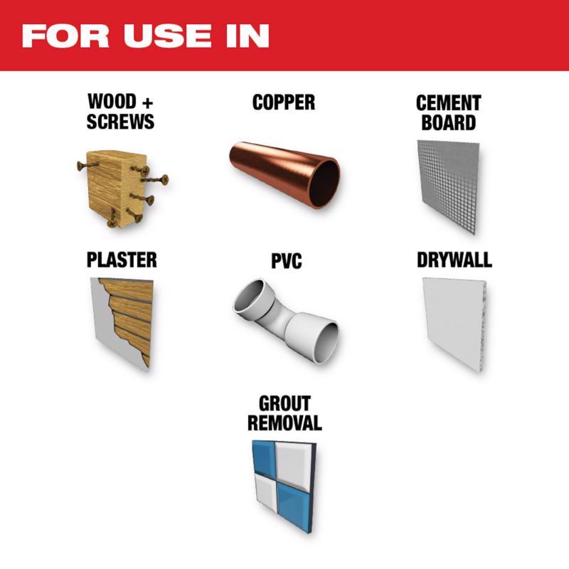 Milwaukee Universal Fit Open-Lok 1-3/8 in. W Carbide Metal Blade Extreme Metal 5 pk