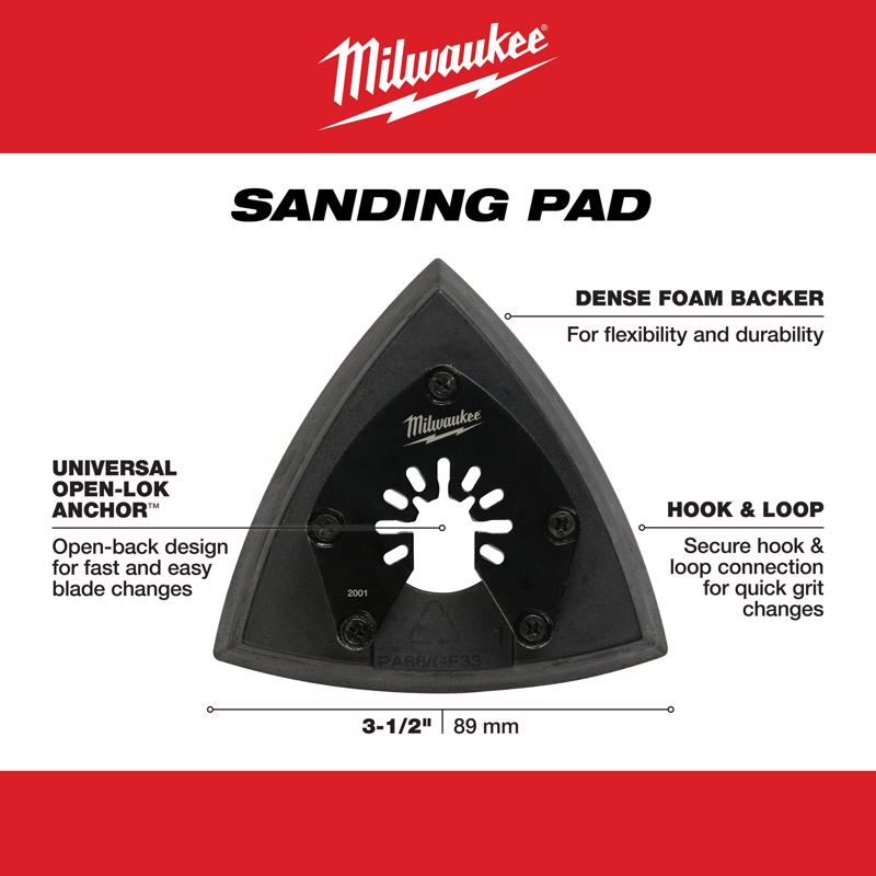 Milwaukee Universal Fit Open-Lok 3-1/2 in. Triangular Sanding Pad