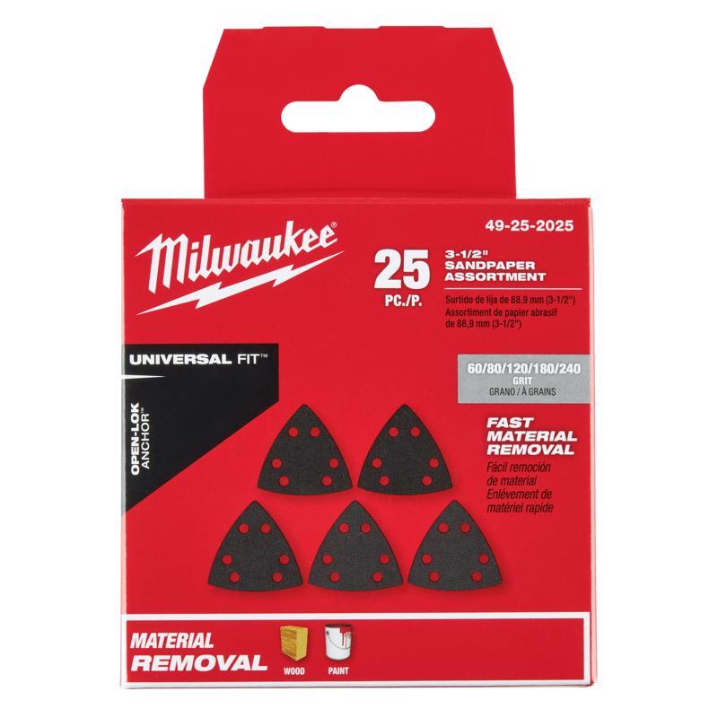 Milwaukee Universal Fit Open-Lok 3-1/2 in. Silicone Carbide Abrasive 60 / 80 / 120 / 180 / 240 Grit