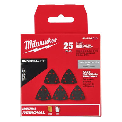 Milwaukee Universal Fit Open-Lok 3-1/2 in. Silicone Carbide Abrasive 60 / 80 / 120 / 180 / 240 Grit
