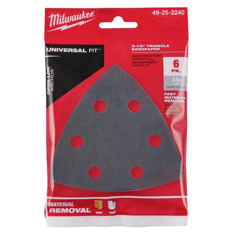 Milwaukee Open-Lok 3.5 in. L Silicon Carbide Triangular Sanding Paper 6 pk