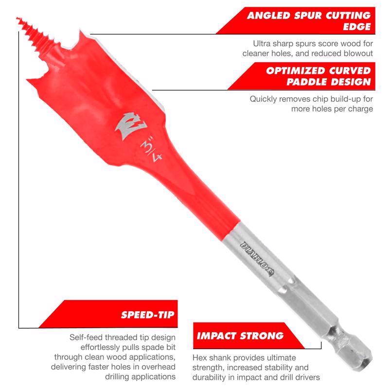 Diablo Demo Demon 1/2 in. X 6 in. L High Carbon Steel Nail-Embedded Wood Spade Bit Hex Shank