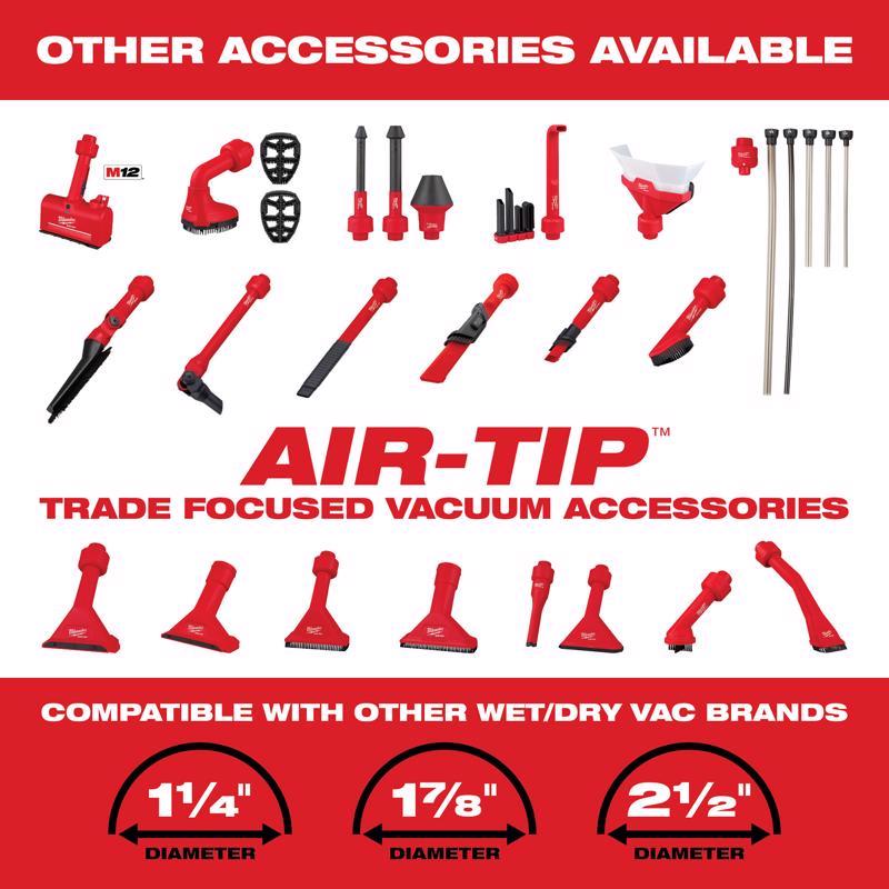Milwaukee M12 AIR-TIP 1-1/4 in. - 2-1/2 in. Shop Utility Wet/Dry Vac Nozzle