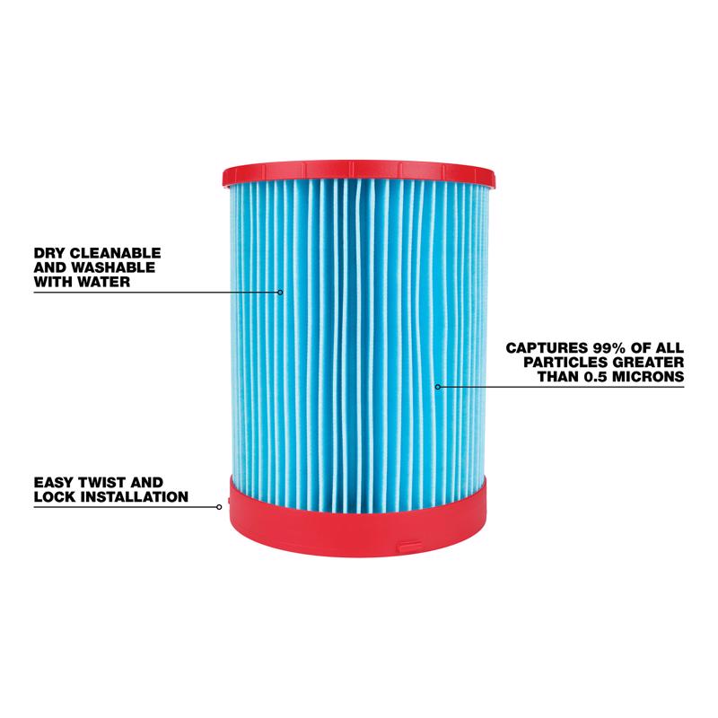 Milwaukee Wet/Dry Shop Vac High-Efficiency Wet/Dry Vac Filter