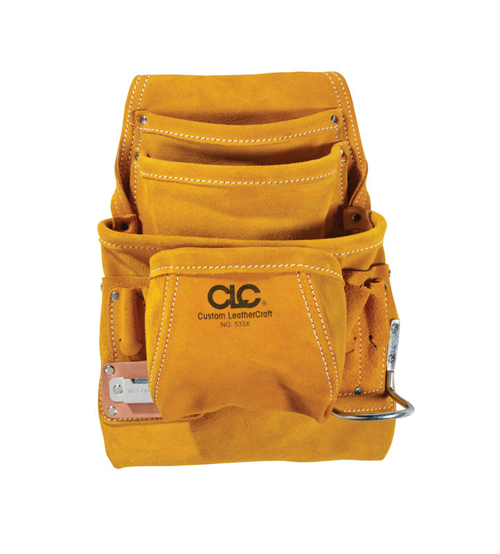 CLC 7.75 in. W X 16 in. H Leather Tool Pouch 10 pocket Tan