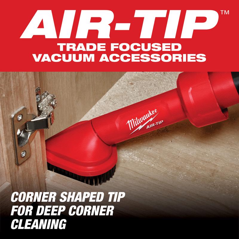Milwaukee AIR-TIP 1-1/4 in. - 2-1/2 in. Shop Rotating Corner Brush Tool Wet/Dry Vac Brush