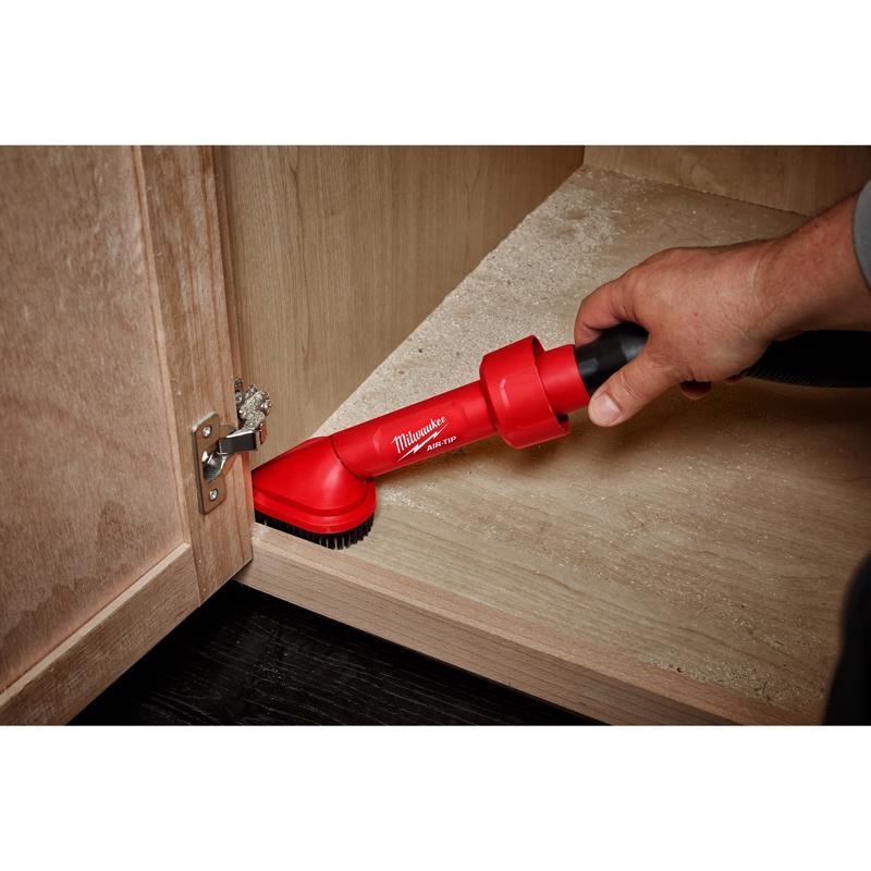 Milwaukee AIR-TIP 1-1/4 in. - 2-1/2 in. Shop Rotating Corner Brush Tool Wet/Dry Vac Brush