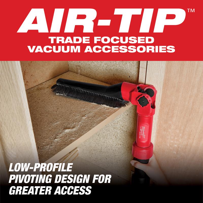 Milwaukee AIR-TIP 1-1/4 in. - 2-1/2 in. Shop Low Profile Pivoting Wet/Dry Vac Brush