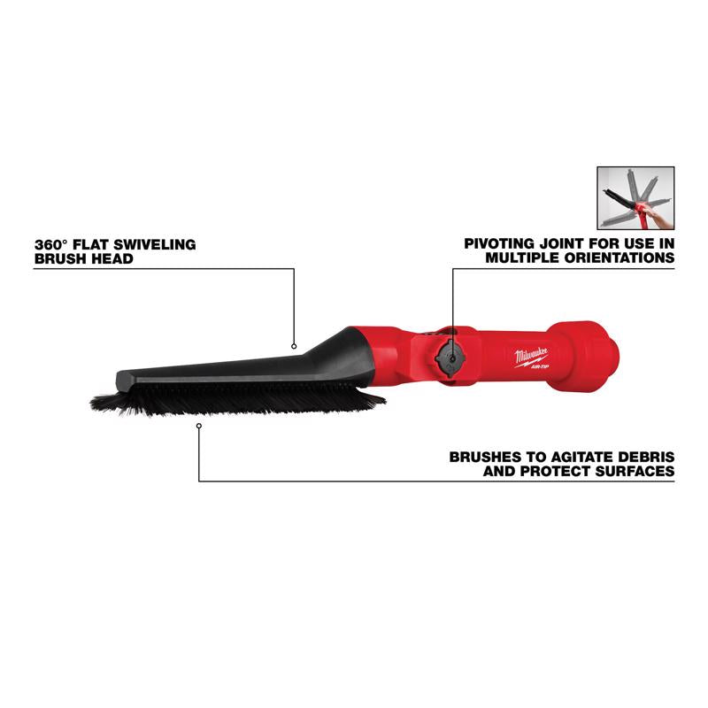 Milwaukee AIR-TIP 1-1/4 in. - 2-1/2 in. Shop Low Profile Pivoting Wet/Dry Vac Brush