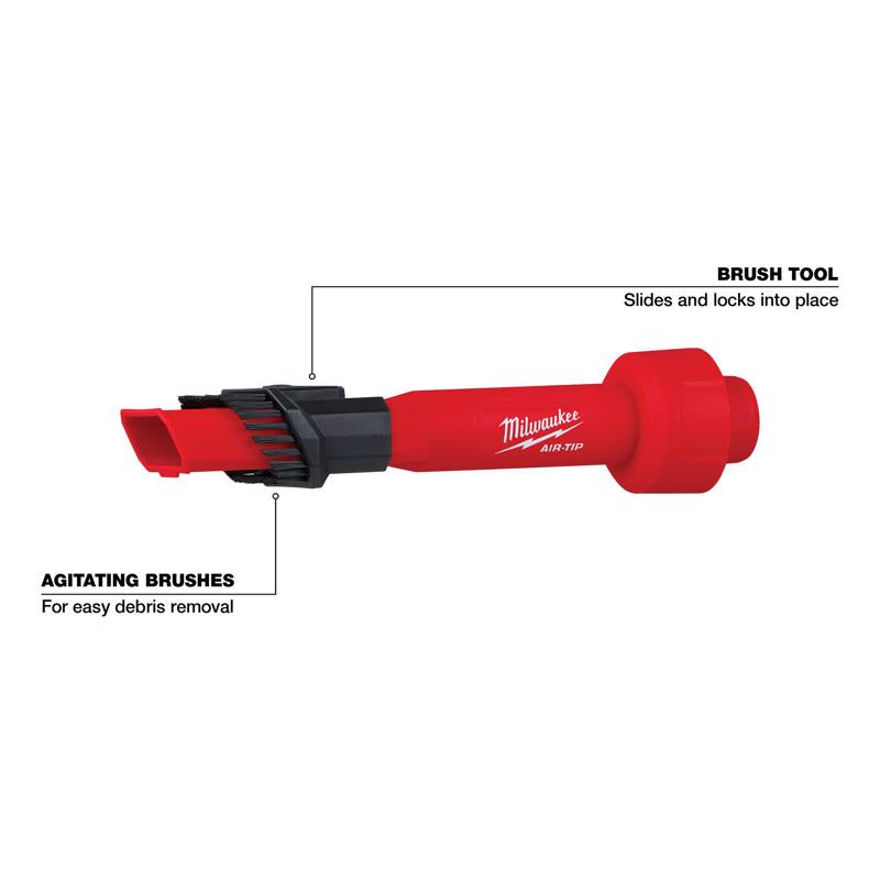 Milwaukee AIR-TIP 1-1/4 in. - 2-1/2 in. Shop 2 in 1 Utility Wet/Dry Vac Brush