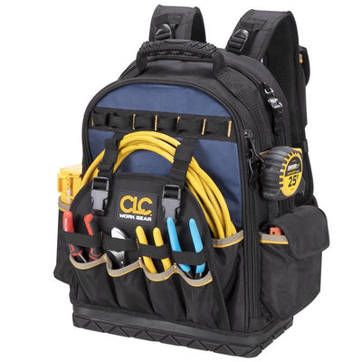 CLC 13 in. W X 18 in. H Ballistic Polyester Backpack Tool Bag 38 pocket Black/Blue
