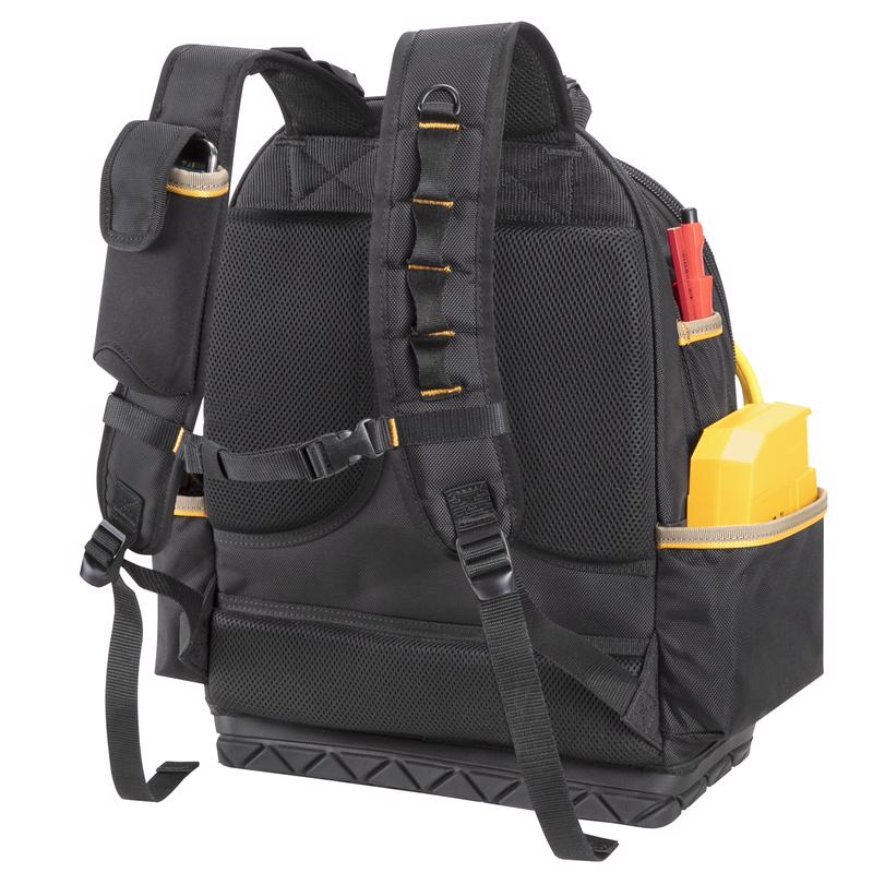 CLC 13 in. W X 18 in. H Ballistic Polyester Backpack Tool Bag 38 pocket Black/Blue
