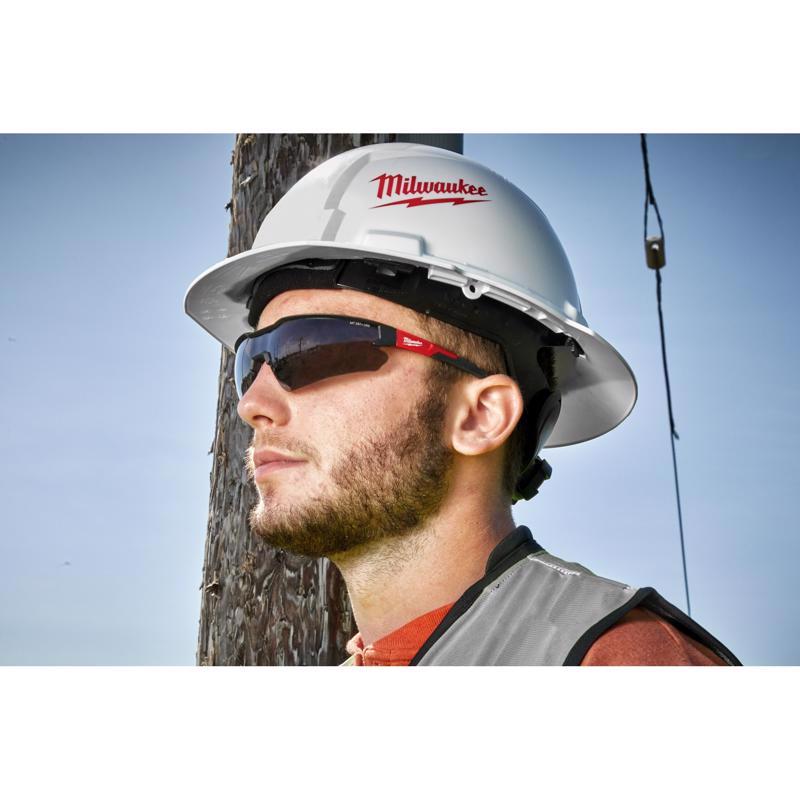 Milwaukee Safety Glasses Tinted Lens Black/Red Frame