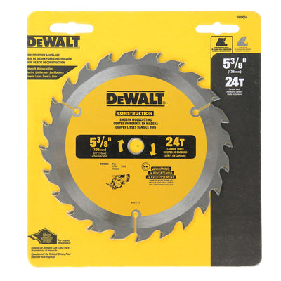 DeWalt 5-3/8 in. D X 10 mm Tungsten Carbide Circular Saw Blade 24 teeth