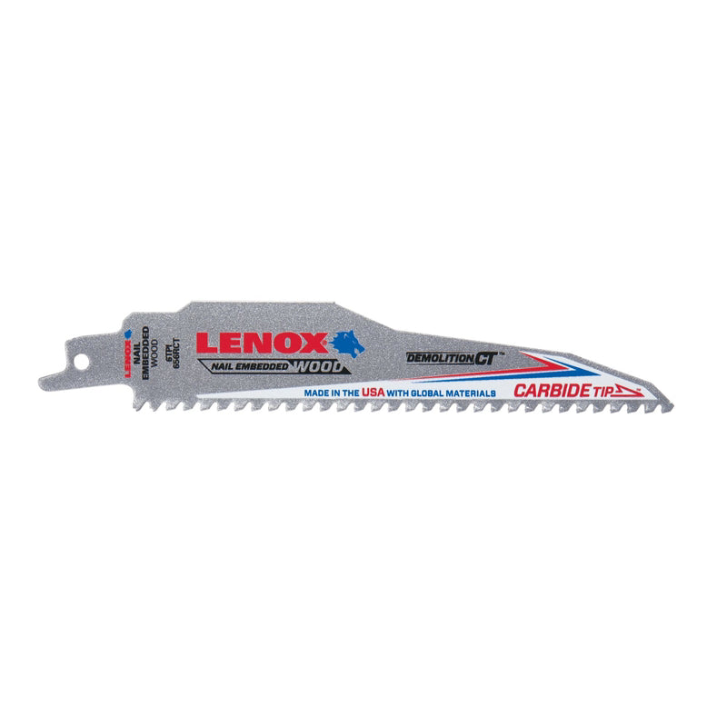 Lenox Demolition CT 6 in. Carbide Tipped Reciprocating Saw Blade 6 TPI