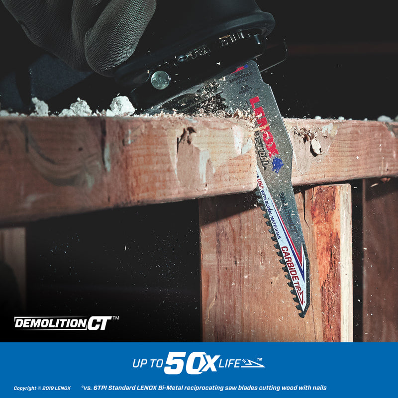 Lenox Demolition CT 6 in. Carbide Tipped Reciprocating Saw Blade 6 TPI