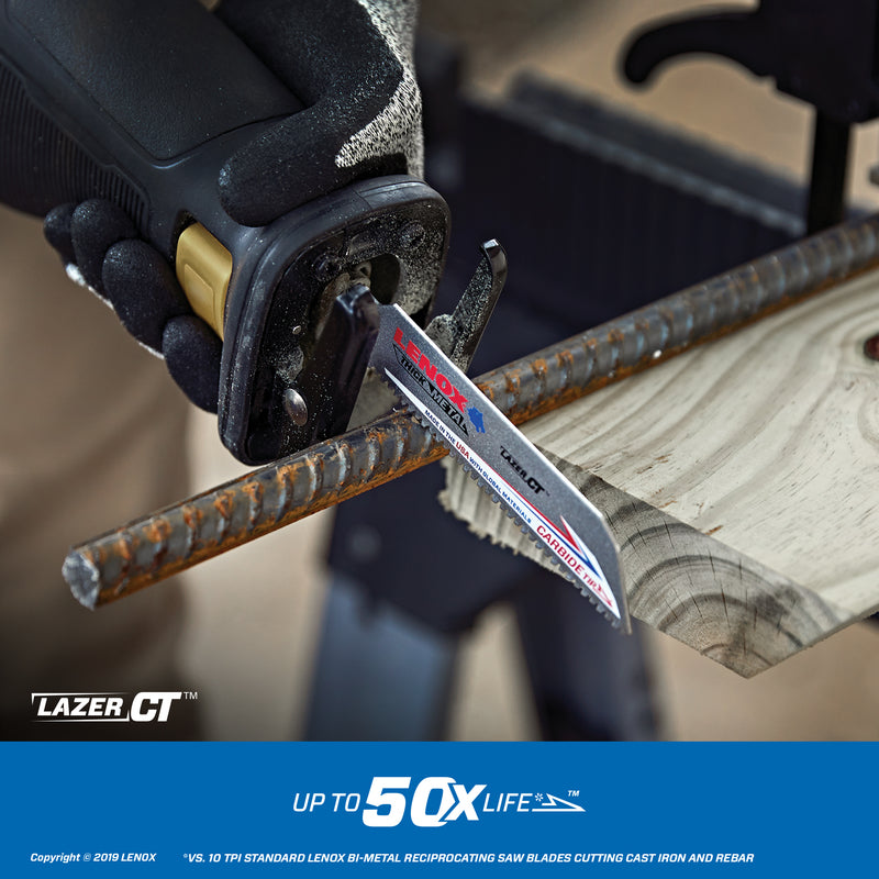 Lenox Lazer CT 9 in. Carbide Tipped Reciprocating Saw Blade 8 TPI