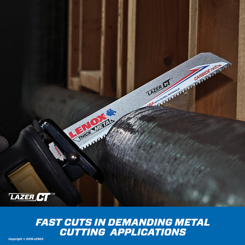 Lenox Lazer CT 9 in. Carbide Tipped Reciprocating Saw Blade 8 TPI