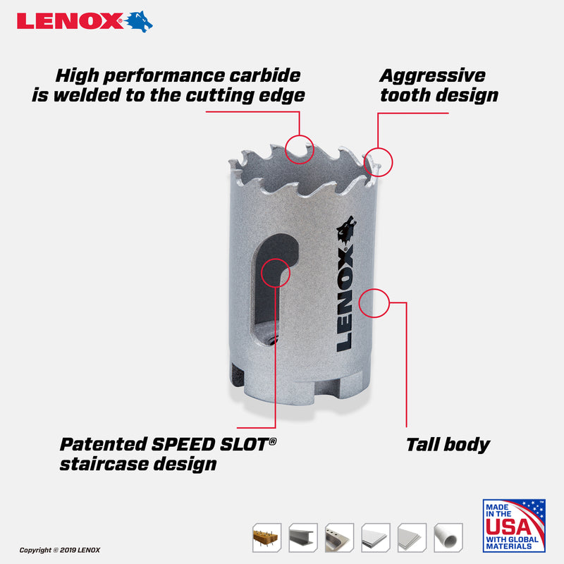 Lenox Speed Slot 1-3/8 in. Carbide Tipped Hole Saw
