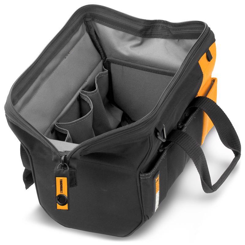 ToughBuilt 12 in. W X 8.75 in. H Polyester Massive Mouth Tool Bag 32 pocket Black/Gray/Orange