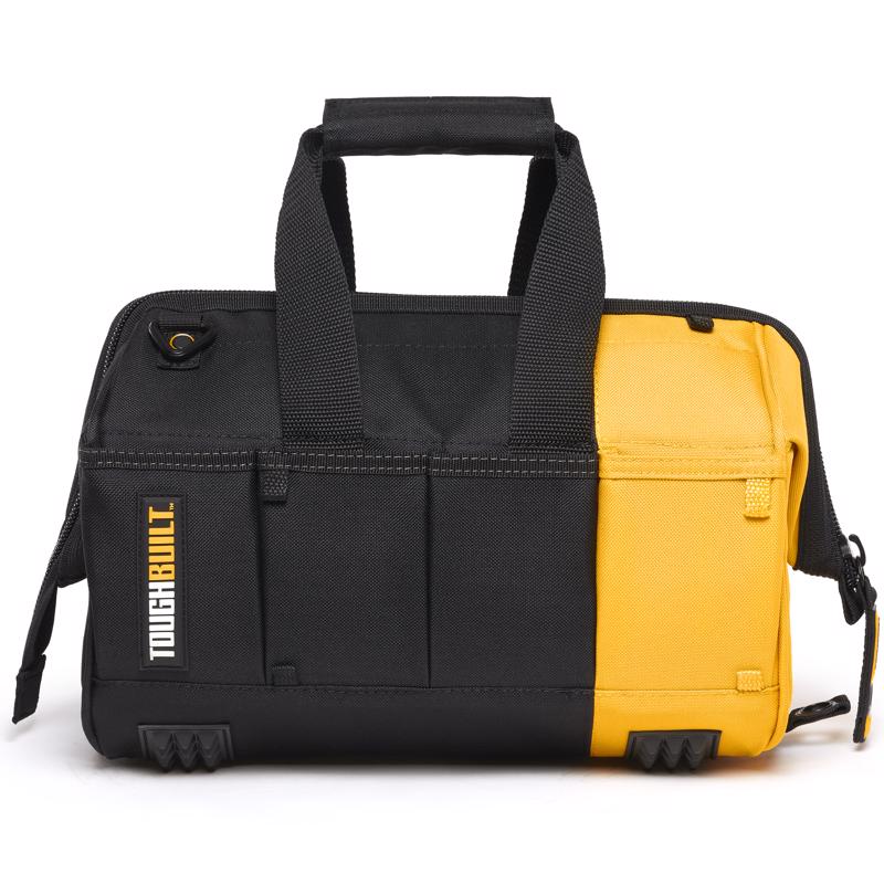 ToughBuilt 12 in. W X 8.75 in. H Polyester Massive Mouth Tool Bag 32 pocket Black/Gray/Orange