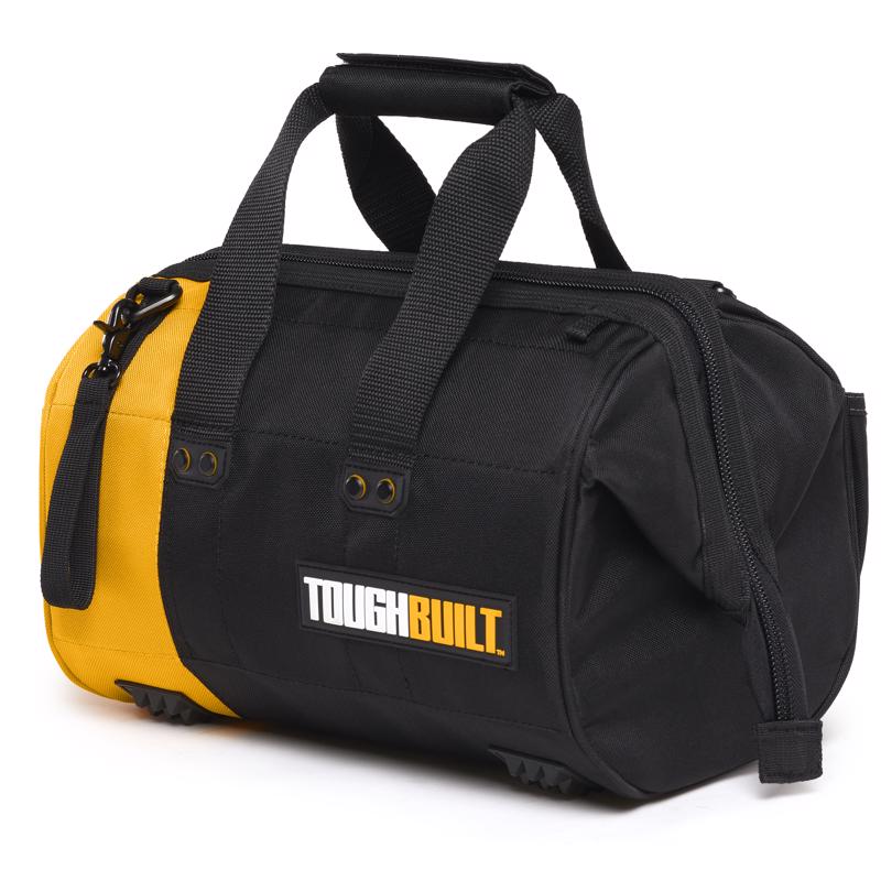 ToughBuilt 12 in. W X 8.75 in. H Polyester Massive Mouth Tool Bag 32 pocket Black/Gray/Orange