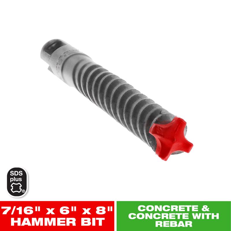 Diablo Rebar Demon 7/16 in. X 8 in. L Carbide Hammer Drill Bit SDS-Plus Shank