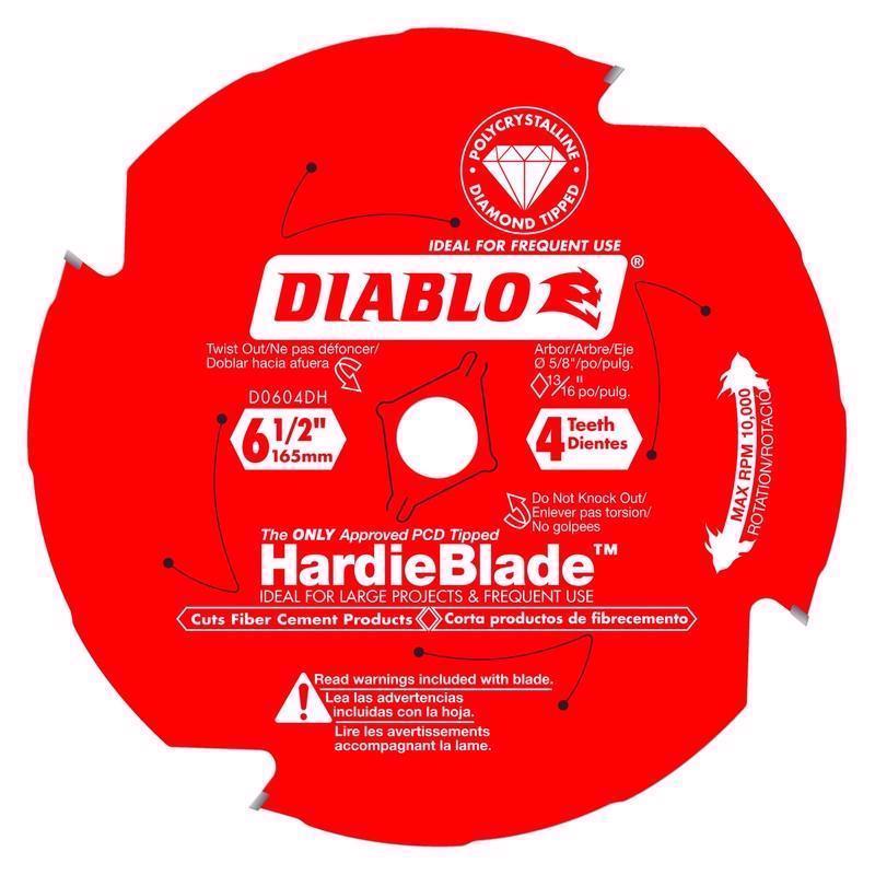 Diablo HardieBlade 6-1/2 in. D X 5/8 in. PCD Circular Saw Blade 4 teeth