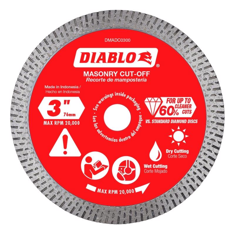 Diablo 3 in. D X 3/8 in. Diamond Masonry Cut-Off Disc
