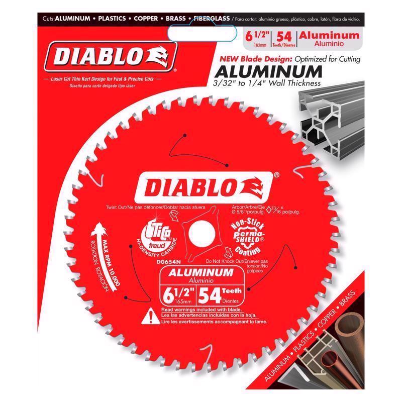 Diablo 6-1/2 in. D X 5/8 in. TiCo Hi-Density Carbide Circular Saw Blade 54 teeth