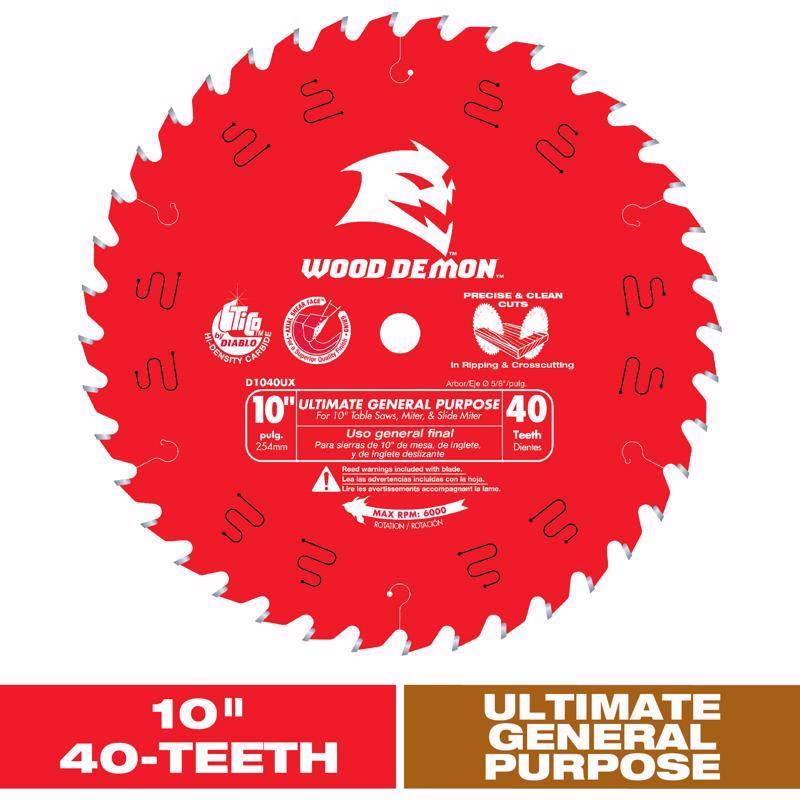 Diablo Ultimate GP 10 in. D X 5/8 in. TiCo Hi-Density Carbide Circular Saw Blade 40 teeth